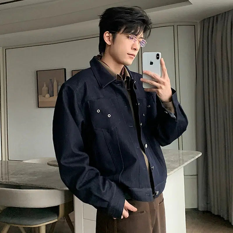 Chic Lounge Button Front Denim Jacket