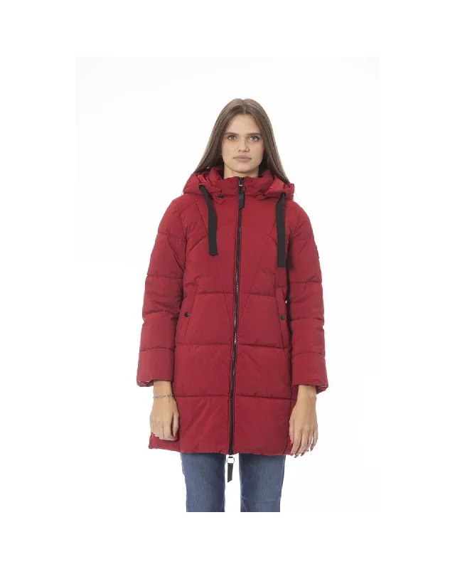 Basic Comfort Baldinini Trend Long Down Jacket with Threaded Pockets
