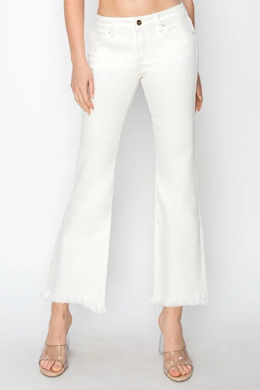 Effortless Wear RISEN Full Size Tummy Control Crop Flare Step Hem Pants