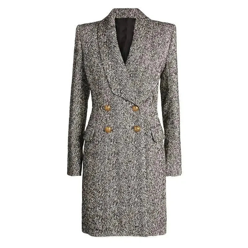 All-Day Wear Herringbone Winter Coat For Women