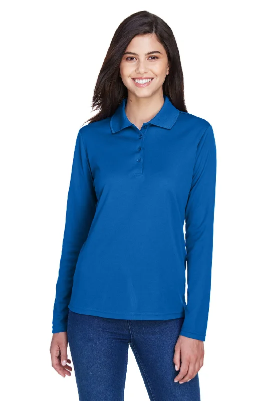 Luxury Style Core 365 Womens Pinnacle Performance Moisture Wicking Long Sleeve Polo Shirt - True Royal Blue Luxury Style Core 365 Womens Pinnacle Performance Moisture Wicking Long Sleeve Polo Shirt - True Royal Blue