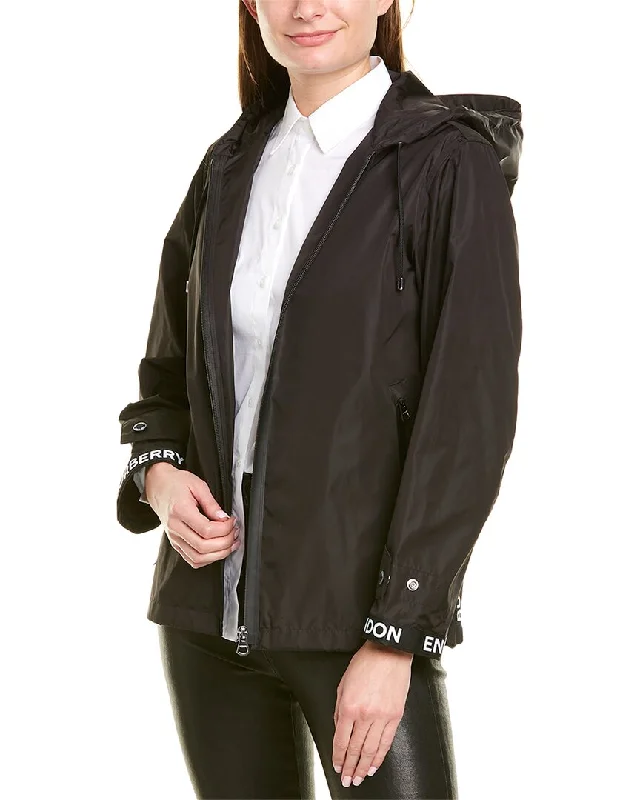 Cozy Look Burberry Logo Hooded Jacket