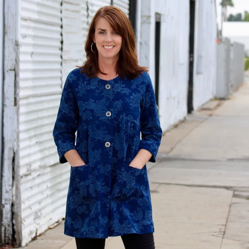 Breathable Style Blue Dot Patterns Dover Jacket