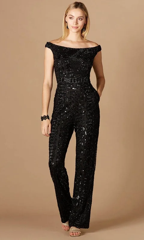Comfortable Chic Lara Dresses 29323 - Glimmering Off Shoulder Jumpsuit