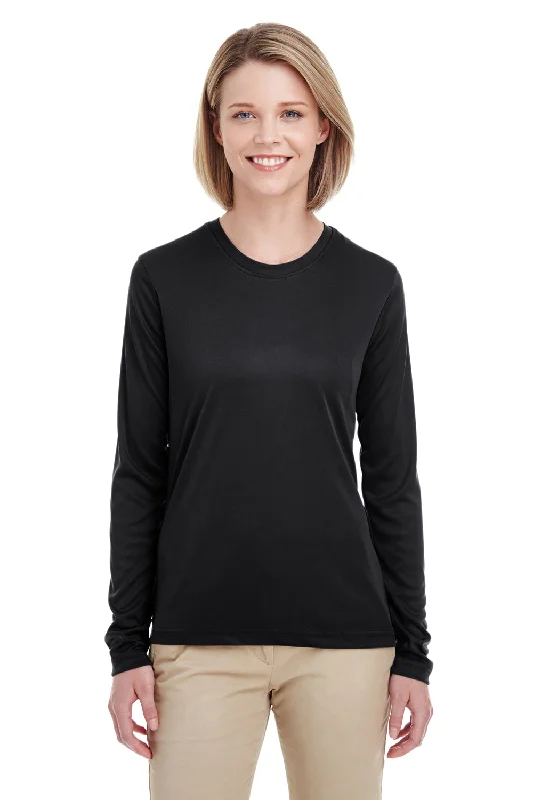 Eye-catching Personality UltraClub Womens Cool & Dry Performance Moisture Wicking Long Sleeve Crewneck T-Shirt - Black Eye-catching Personality UltraClub Womens Cool & Dry Performance Moisture Wicking Long Sleeve Crewneck T-Shirt - Black