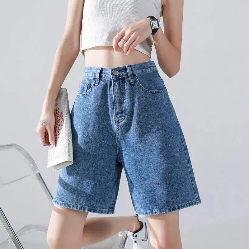 Soft Fabrics Five Points Denim Shorts Women's Summer Thin
