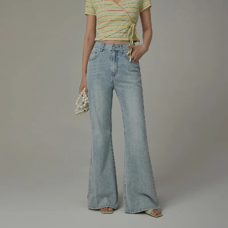 Warm Layers Heart Bootcut Light Wash Denim Jeans