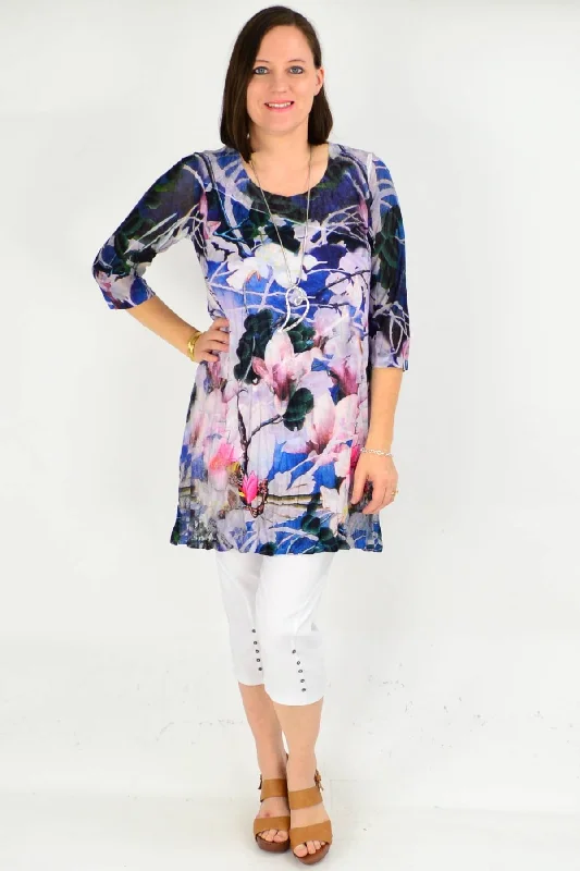 Street Charm Flower Tree Tunic Top