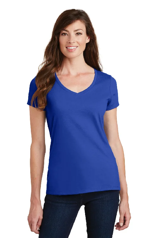 Celebrity Style Port & Company Womens Fan Favorite Short Sleeve V-Neck T-Shirt - True Royal Blue Celebrity Style Port & Company Womens Fan Favorite Short Sleeve V-Neck T-Shirt - True Royal Blue