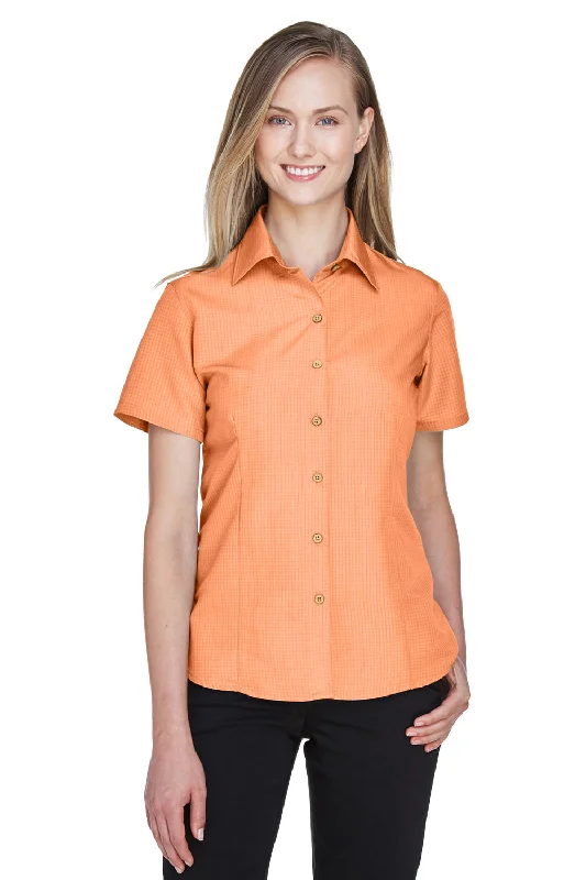 Relaxed Clothing Harriton Womens Barbados Wrinkle Resistant Short Sleeve Button Down Camp Shirt - Nectarine Orange Relaxed Clothing Harriton Womens Barbados Wrinkle Resistant Short Sleeve Button Down Camp Shirt - Nectarine Orange