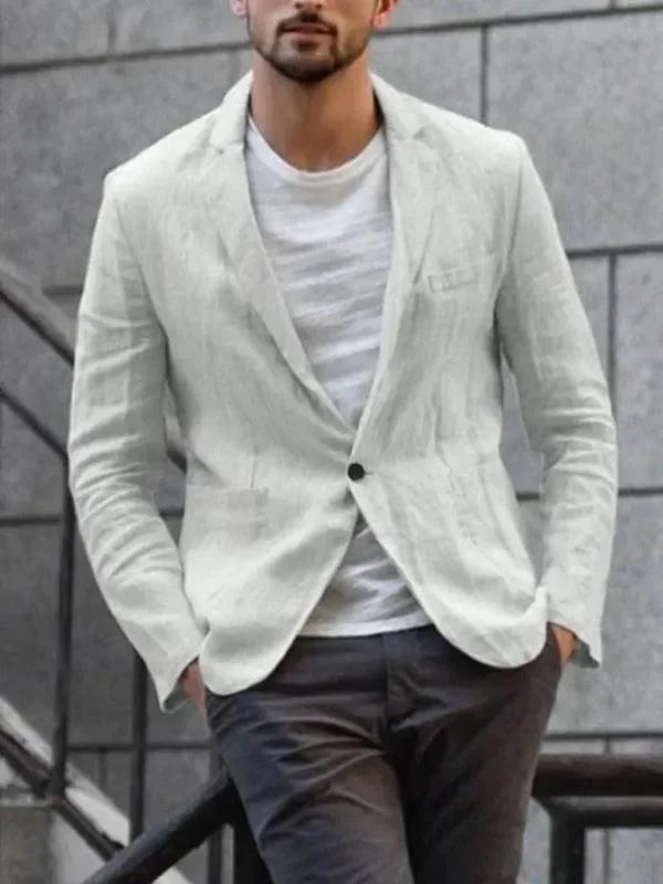 Lounge Chic Men Blazer - Linen Blazer