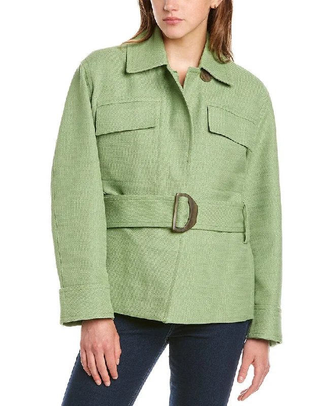 Relaxed Fashion Vince Saharienne Linen-Blend Jacket