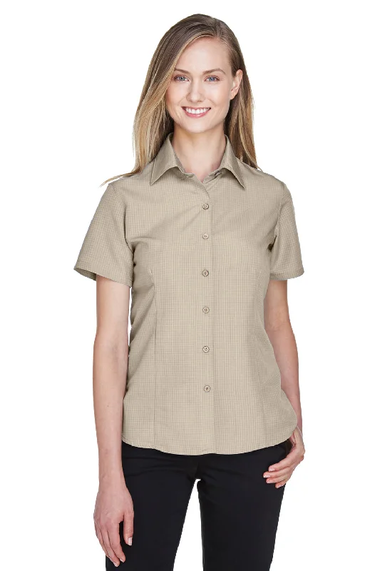 Relaxed Jackets Harriton Womens Barbados Wrinkle Resistant Short Sleeve Button Down Camp Shirt - Khaki Relaxed Jackets Harriton Womens Barbados Wrinkle Resistant Short Sleeve Button Down Camp Shirt - Khaki