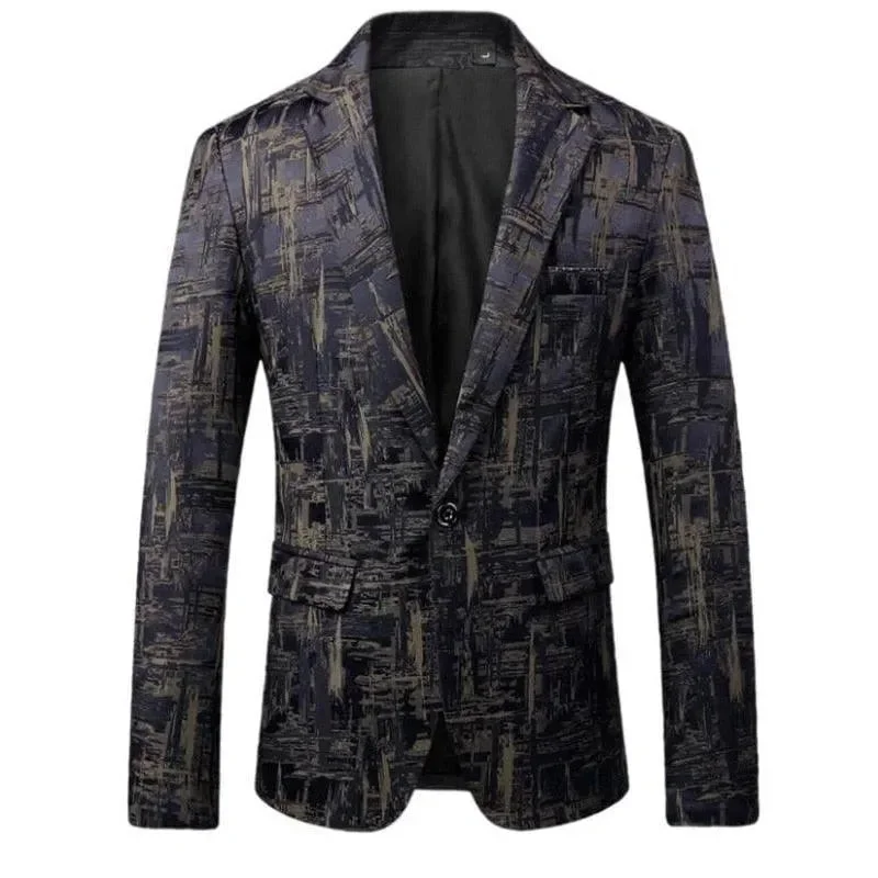 Cozy Outerwear Men Blazer - Geometric Blazer