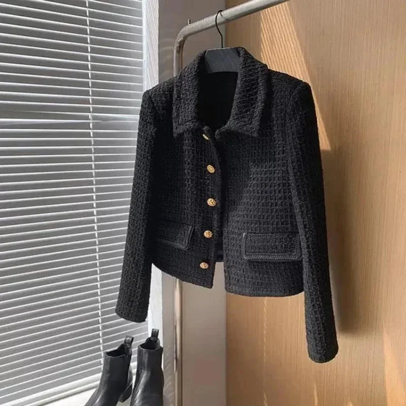 Smart Comfort Chic Vintage Cropped Tweed Jacket Women