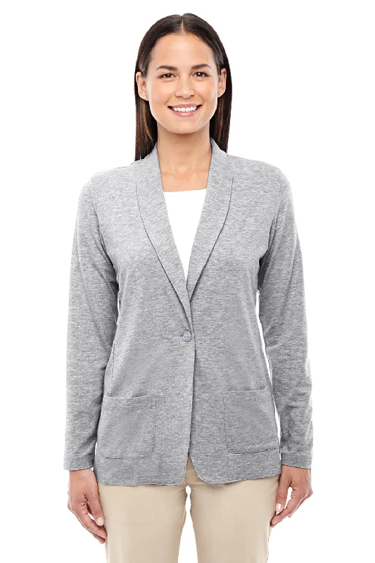 Unique Design Devon & Jones Womens Perfect Fit Cardigan Sweater - Heather Grey