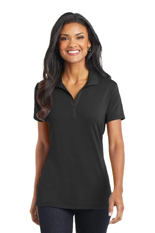 Elegant And Elegant Port Authority Womens Cotton Touch Performance Moisture Wicking Short Sleeve Polo Shirt - Black