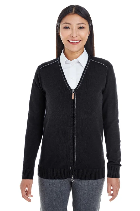 College Style Devon & Jones Womens Manchester Jersey Full Zip Sweater - Black - Closeout College Style Devon & Jones Womens Manchester Jersey Full Zip Sweater - Black - Closeout
