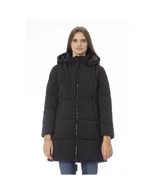 Summer Comfort Baldinini Trend Long  Down Jacket with Threaded Pockets