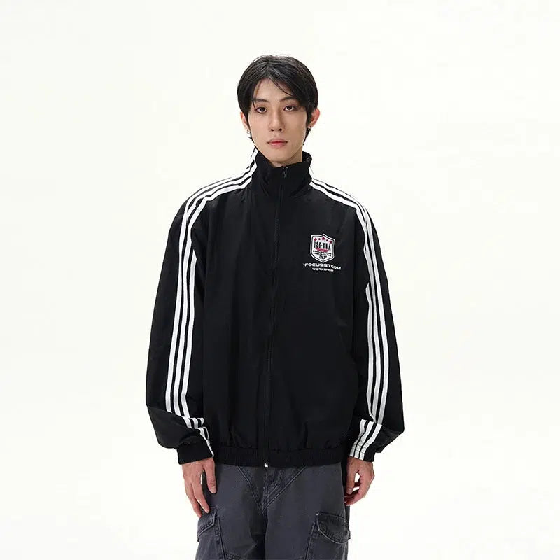 Timeless Comfort Retro Striped Track Jacket