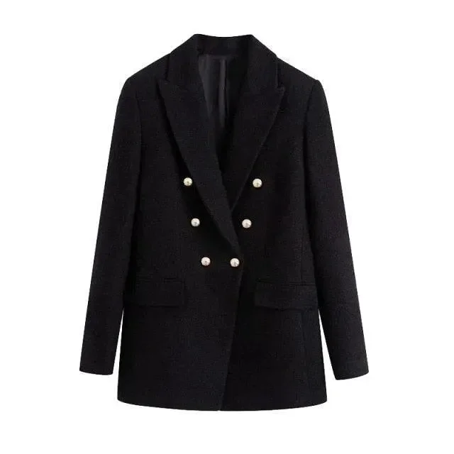 Effortless Wear Black Blazer Women - Formal-Business - Plain-Solid