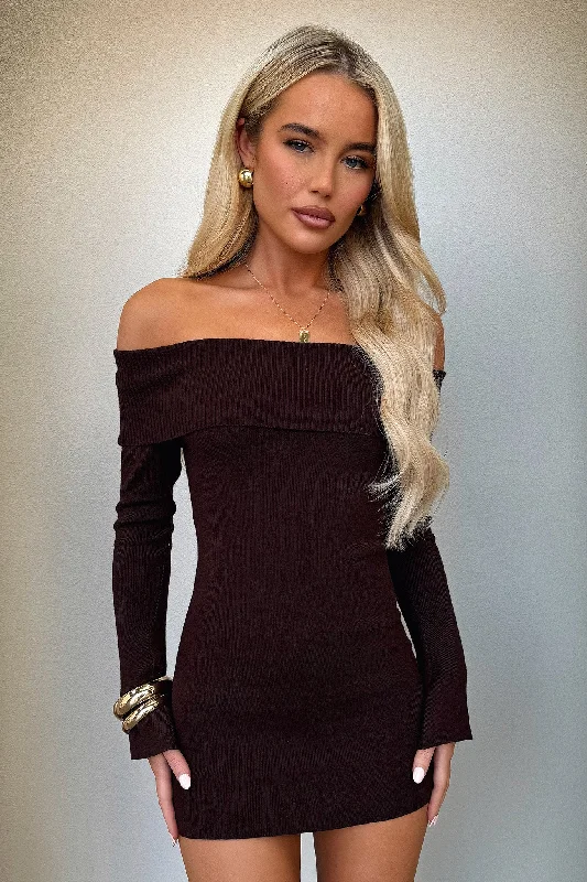 Smart Casuals Aaliyah Mini Dress - Dark Brown
