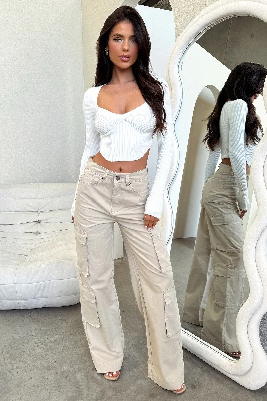 High-end Wear Alyssa Cargo Pants - Beige