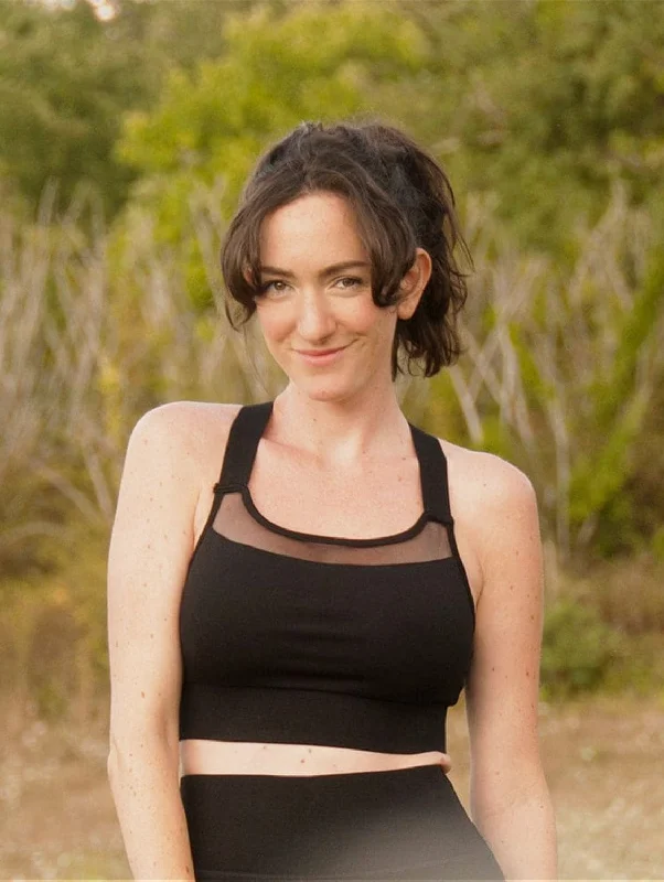 High-end Design Surya TENCEL™ & Recycled Tulle Bra Top | Black
