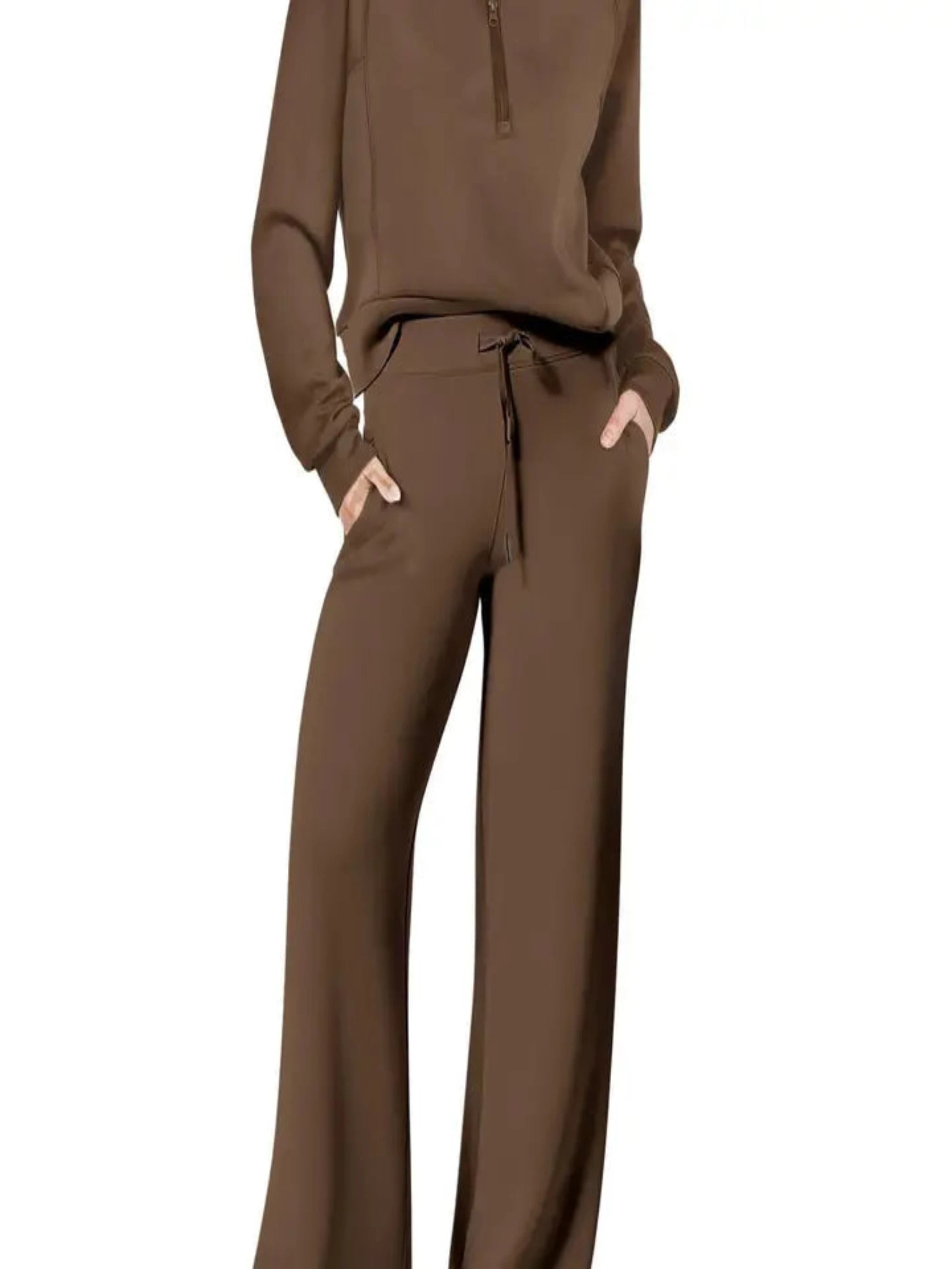 Sweet Style Casual Outing Set - Brown