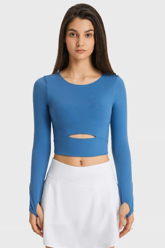 Preview New Products Cutout Long Sleeve Cropped Sports Top