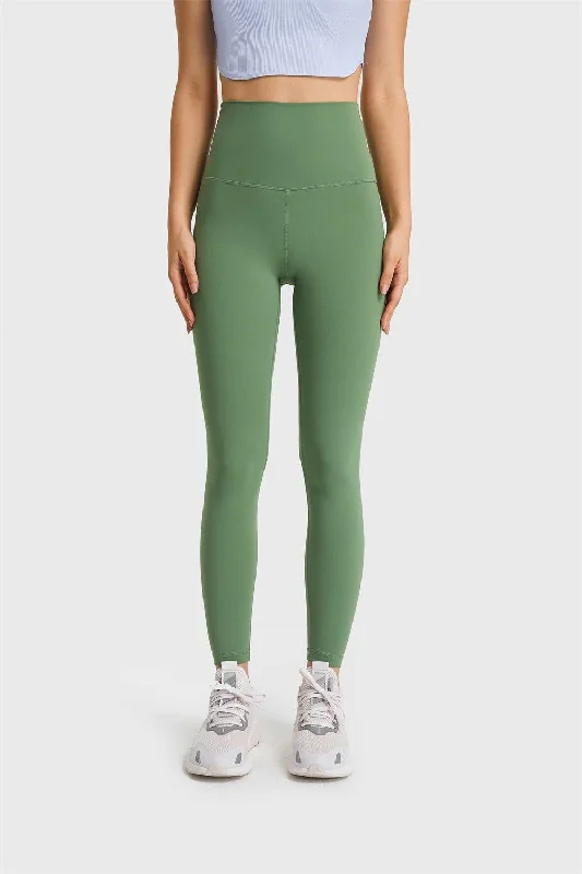 Casual Wear Feel Like Skin Elastic Waistband Yoga Leggings