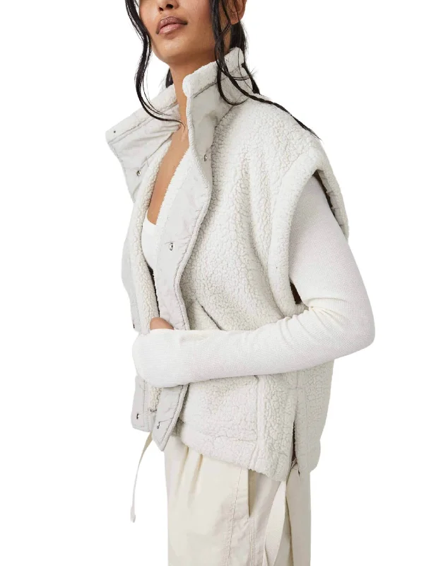 Elegant And Charming Free People Movement Scout It Out Fleece Vest - Birch Tree