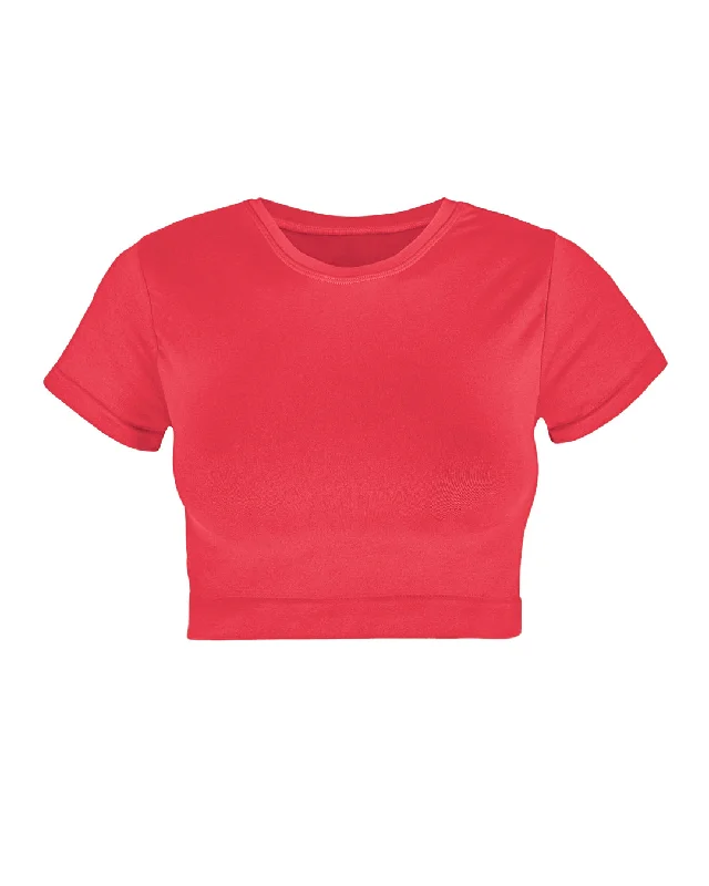 Hooded design MINDFUL Crop Top | Cerise