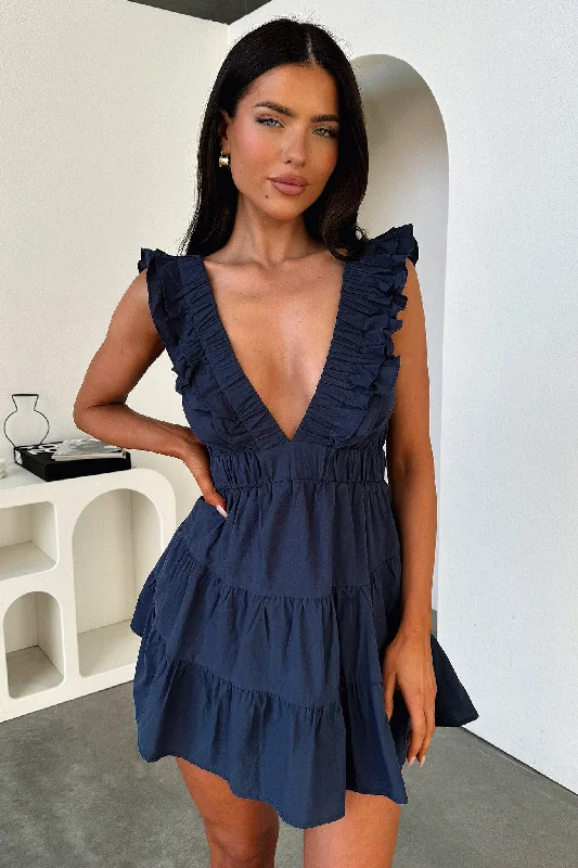 Soft Knitwear Shaylee Dress - Navy