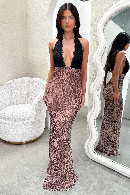 Classic Retro Whittaker Maxi Dress - Leopard