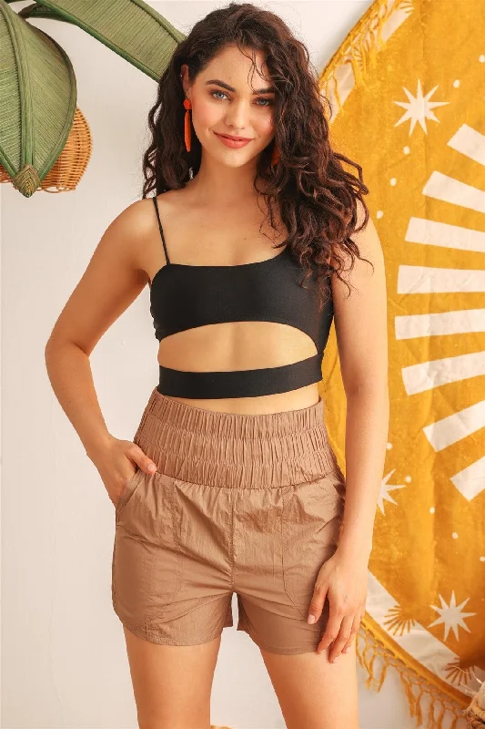 Advanced Customization Mocha High Waist Two Pocket Shorts