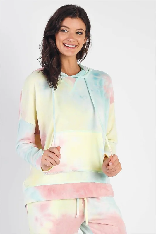 Sports Cool Tie-Dye One Pocket Long Sleeve Hooded Sweatshirt