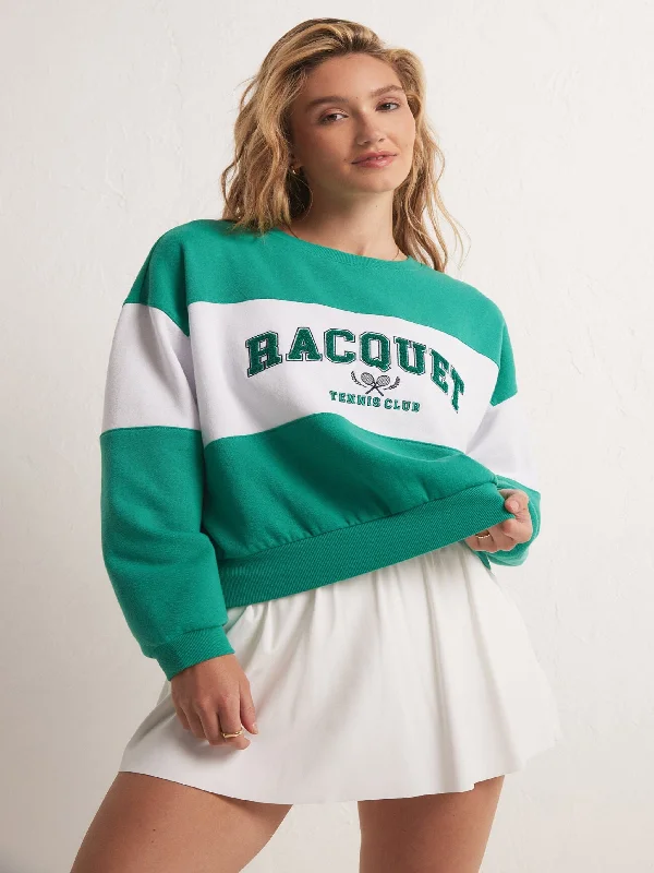 Slightly Flared Design Z Supply  Racquet Sweatshirt - Team Green