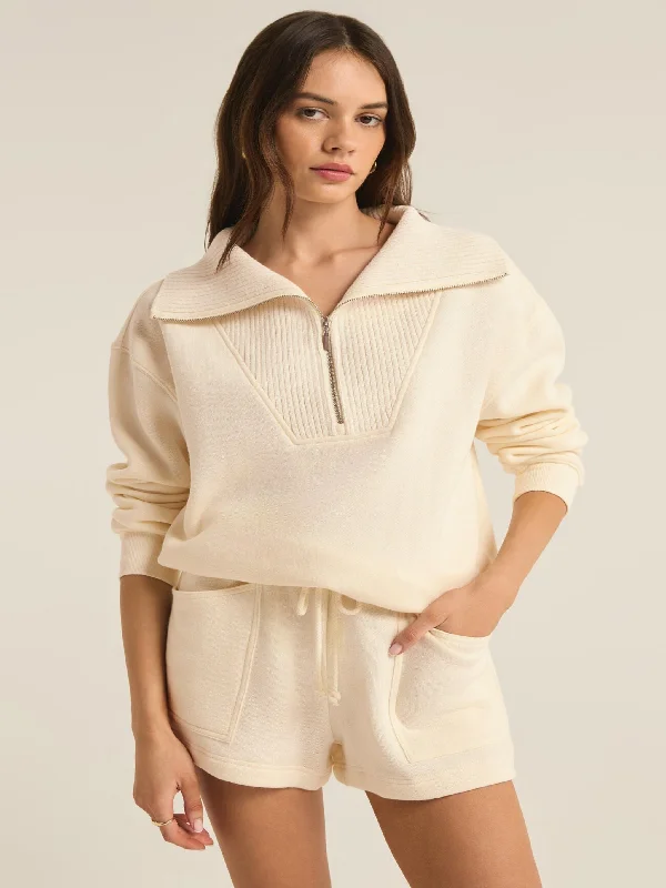 Comfortable And Casual Z Supply Sonata Fleece Sweatshirt - Sea Salt