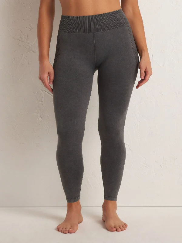 European And American Style Z Supply Wash Out 7/8 Leggings - Graphite