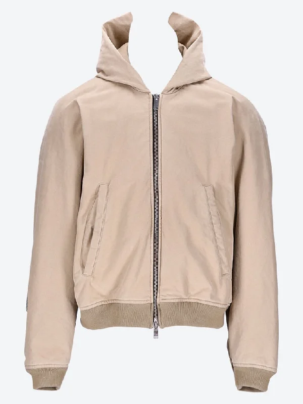 Denim Design Workwear seamless  hooded zip up jacket
