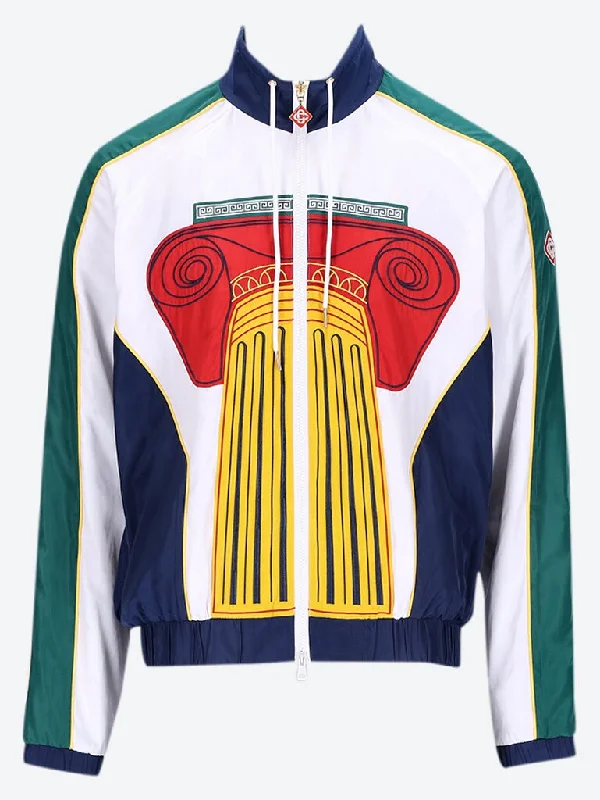 Soft Fabrics Embroidered windbreaker jacket
