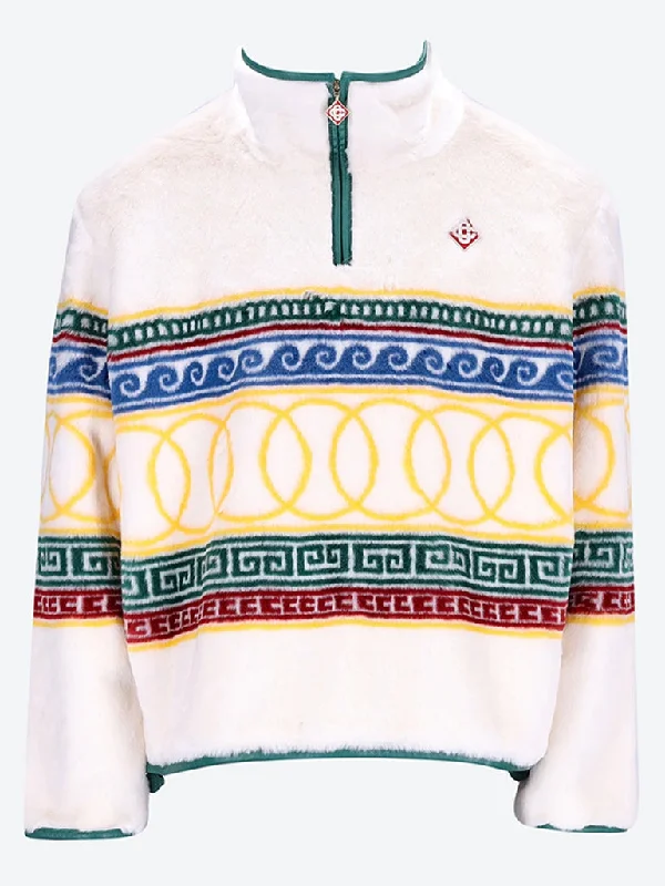 High-end Design Jacquard faux fur pullover jacket