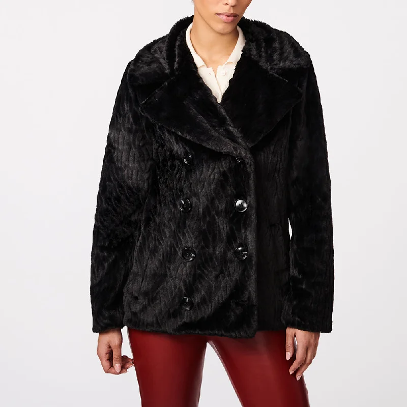 Cozy Fashions Double Breasted Peacoat