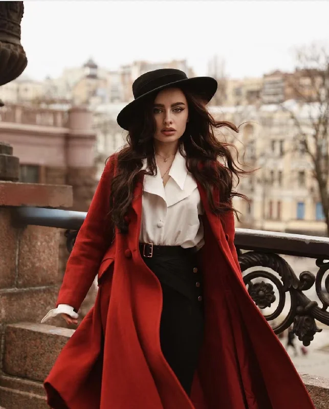Cozy Essentials Roman Holiday 2020 | Red Wool Coat Jacket