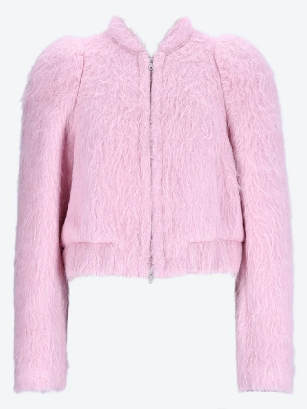 Youthful Fitted short casual jacket with gathered sleeve