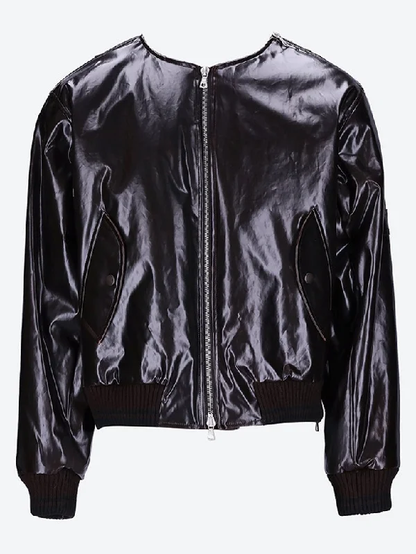 Fashion Innovation Regular fit collarless bomber shoul