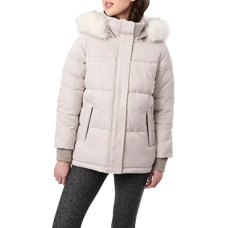 British Style Heavy Puffer with Faux Fur Trim Hood