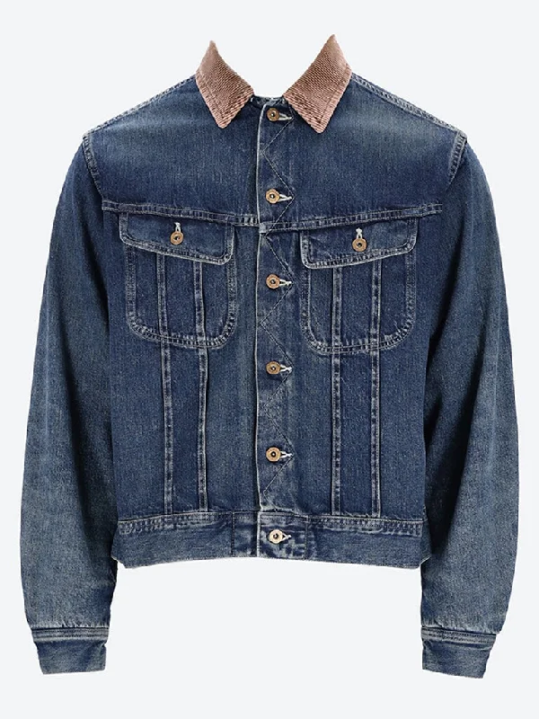 Celebrity Must-have Blanket lined denim work jacket