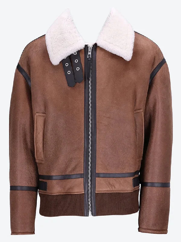 Retro Prints Shearling aviator jacket